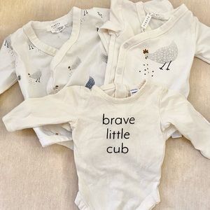 FIRSTS BY PETIT LEM by Nordstrom newborn onesies. Set of 3